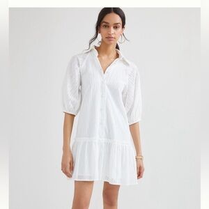 White Eyelet Button-Down Dress